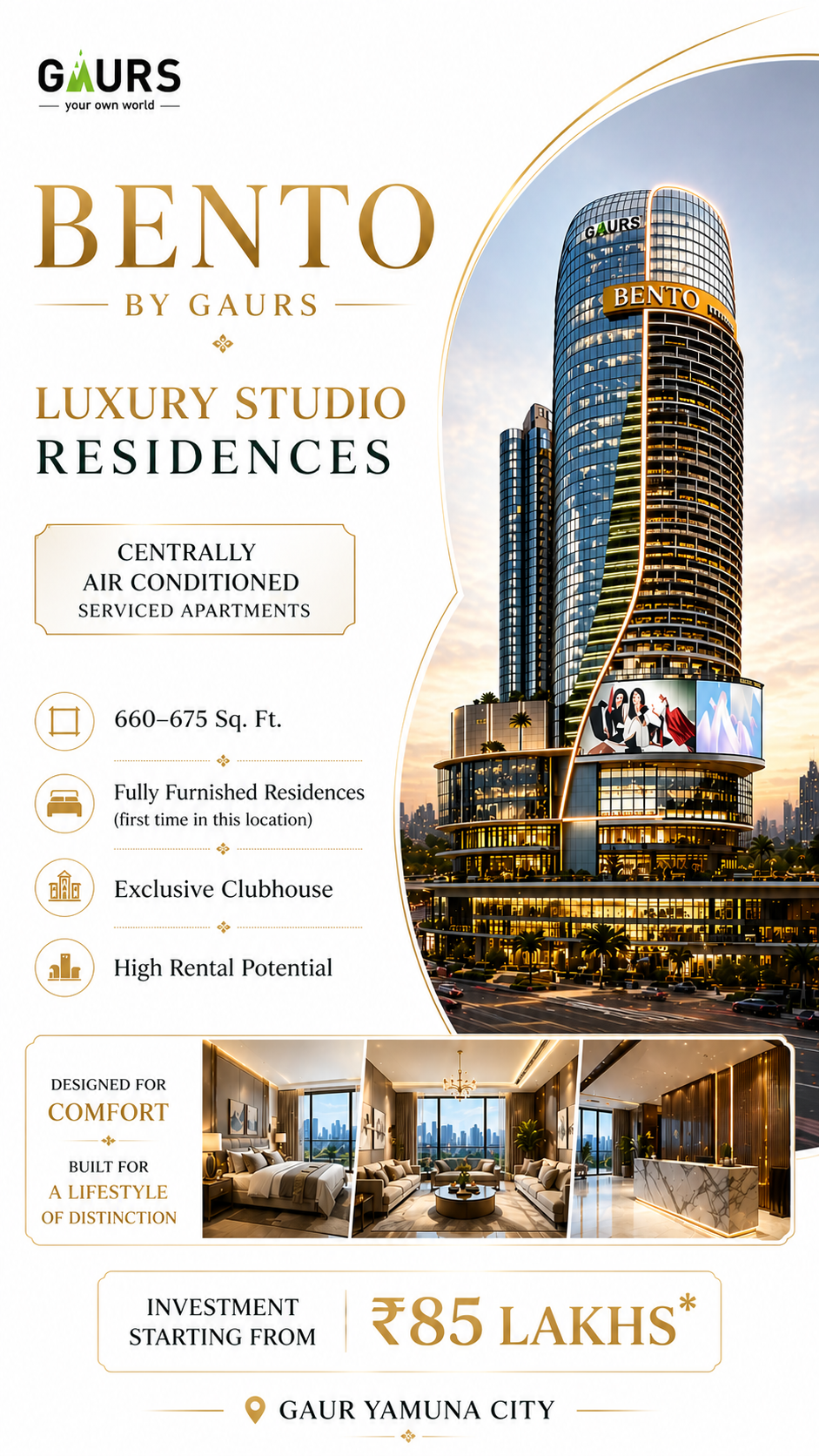 Gaur Bento by Gaurs Group - Serviced Studio Apartments
